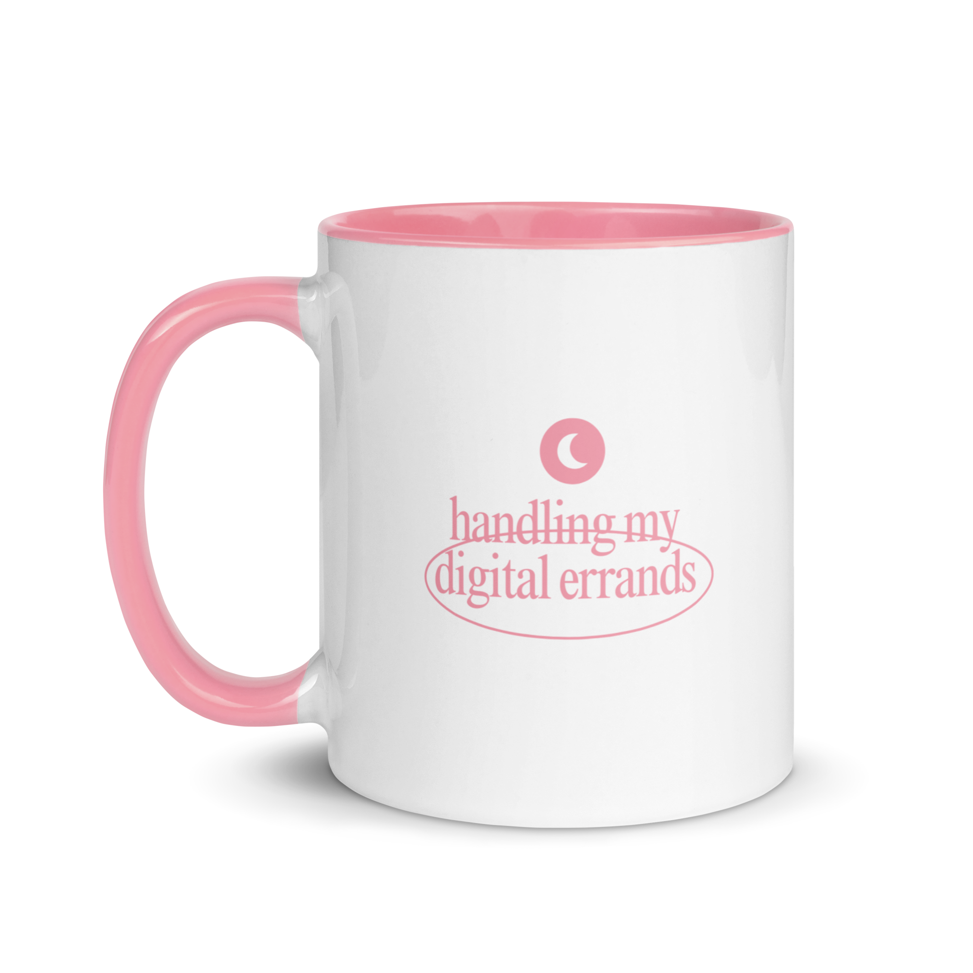 "Do Not Disturb - Handling My Digital Errands" White Coffee Mug w/ Colored Interior
